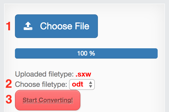 How to convert SXW files online to ODT
